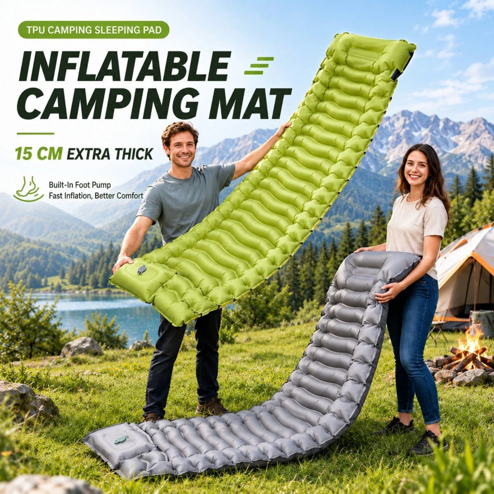 حصيرة نوم قابلة للنفخ للتخييم، - مراجعة Outdoor Camping Rugs وسعره