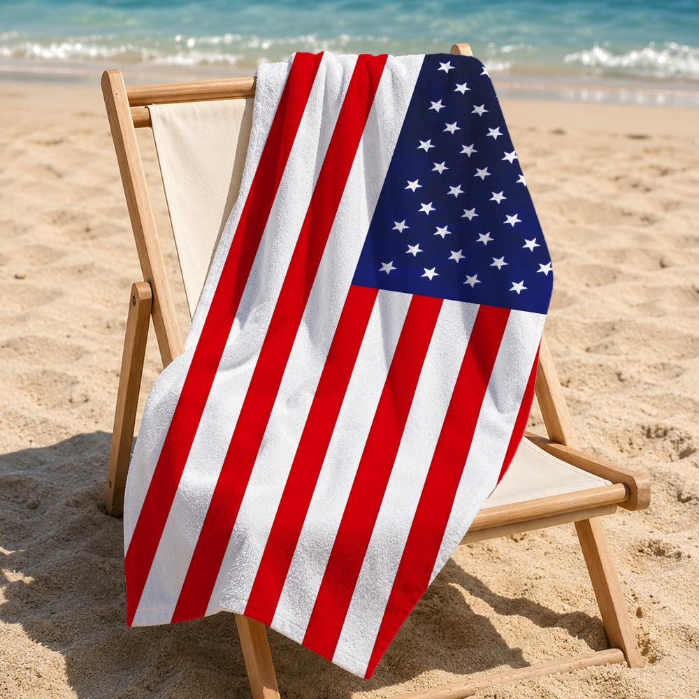منشفة شاطئ بتصميم علم أمريكا،  - مراجعة Outdoor Camping Usa وسعره